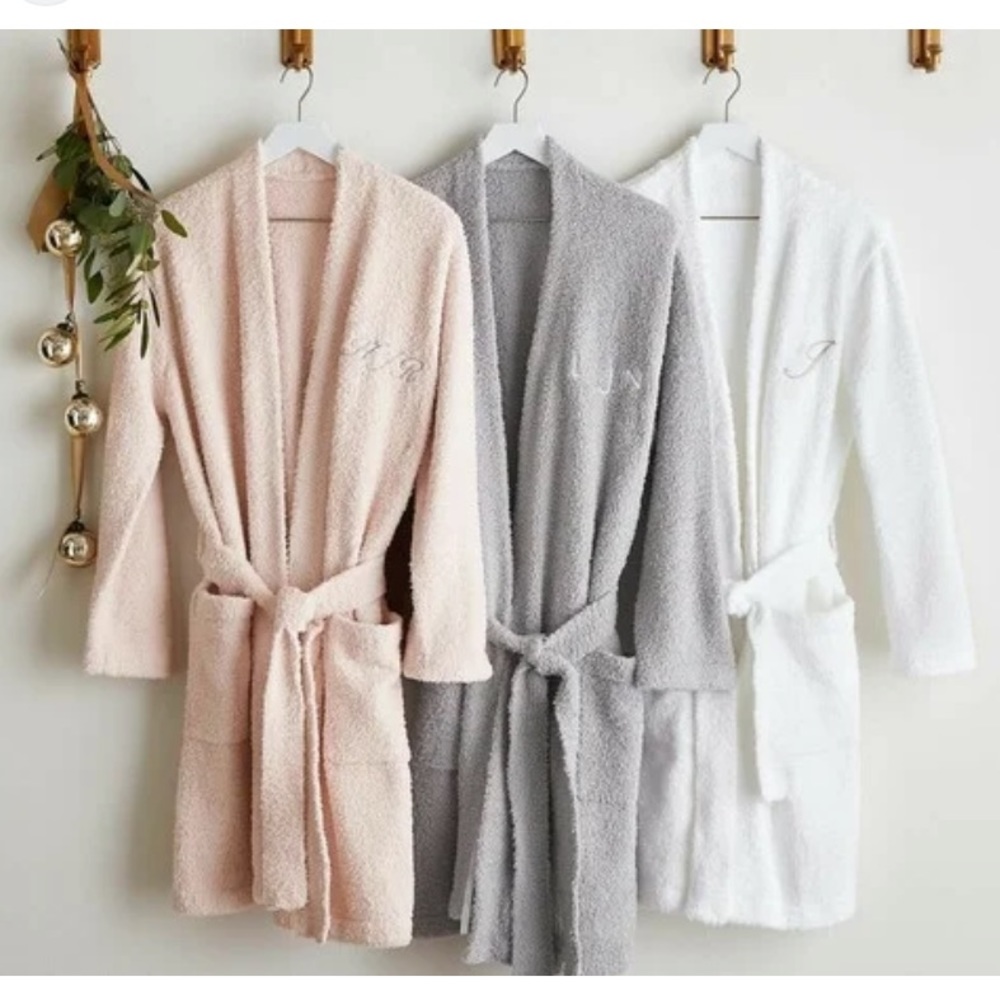 Pottery Barn dreamy chenille grey coziest bath robe